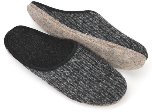 Pantoffelmann Pantoufles avec semelle en feutre I Pantoufles douillettes, différentes tailles, gris I unisexes chaudes & respirantes I Pantoufles hommes & femmes avec semelle en feutre
