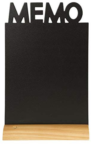 SECURIT - Lavagna Da Tavolo Silhouette Memo - Per Pennarelli A Gesso Liquido - Per Caffè, Ristoranti, Bar - Inserto Rimovibile - Base In Legno Laccato - 34,5x21x6cm - 1 Pennarello Bianco Incluso