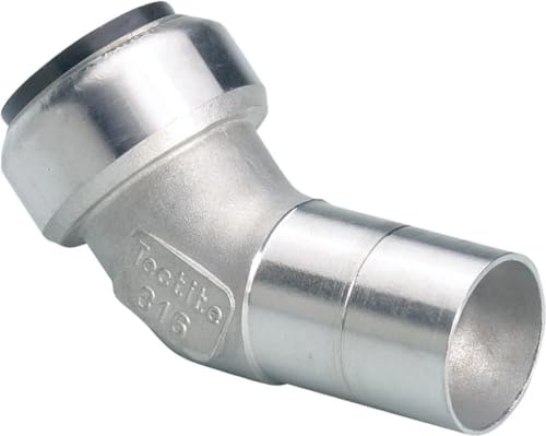 Edelstahl Steckfitting Tectite Bogen 45° 18 mm Innen/Außen lösbar, TS040