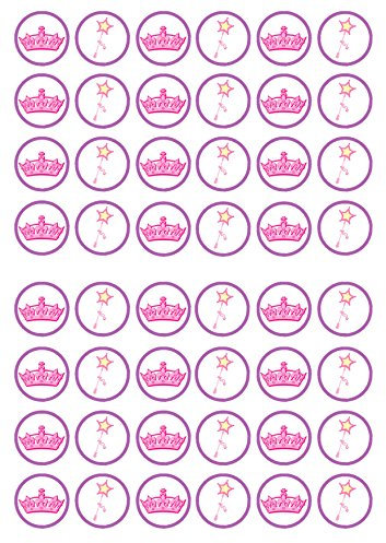 48 Princesse Tiare Baguette comestible Premium Épaisseur sucré, vanille, décorations en papier de riz pour cupcakes Mini, Cake Pops, cookies