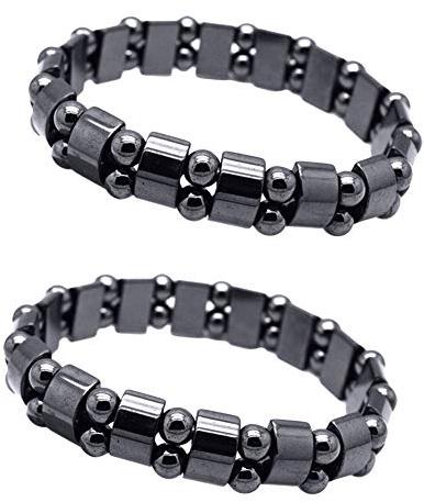 EQLEF Armband Magnet Hämatit Armbänder 2pcs schwarzes Armband