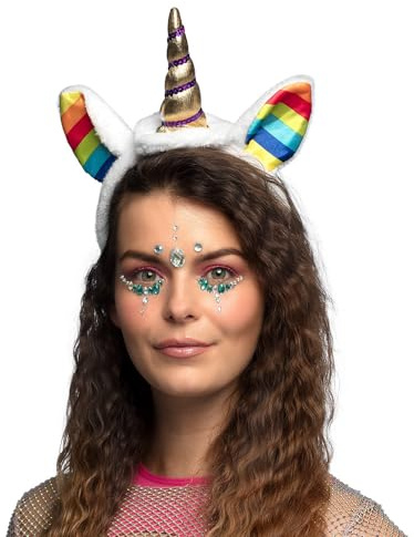Boland - Einhorn Tiara für Kinder und Erwachsene, Haarreif mit Horn und Ohren, Unicorn Kostüm, Faschingskostüme, Märchen Kostüme, Junggesellenabschied