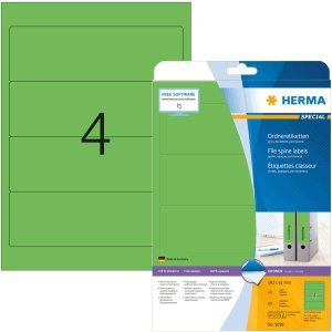 HERMA Ordneretiketten grün 192x61mm Special A4 VE=80 Stück