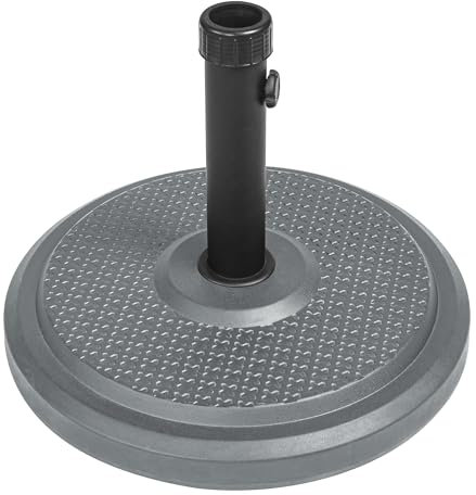 paramondo Sonnenschirm Schirmständer Standard Rund, Silber, Aus Polymerbeton, für Maststärke bis zu Ø 50mm, inkl. Adapterhülsen