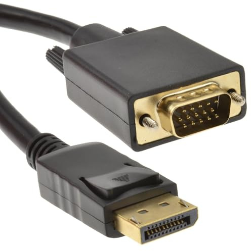 kenable DisplayPort Fiche Vers SVGA/VGA 15 Broches Mâle Fiche Vidéo câble Plaqués Or 1 m [1 mètre/1m]