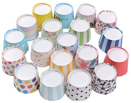 Keysui 100st gemischte bunte Papierkuchen Liner Tasse Cupcake Muffin backen