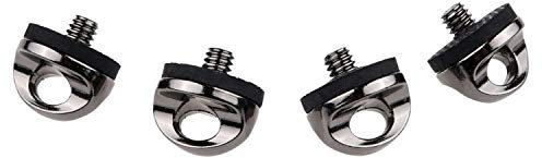 Quick Install Camera Tripod Mount Screw to Attach Neck or Wrist Straps - 4 Pack - Fast and Secure Connection - Durable Metal - Fits Standard Camera Tripod Connections - Easy Twist Grip - Rubber Buffer