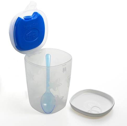 Snips Porta Yogurt Refrigerato con Cucchiaino, Lunch Box, Contenitori per Cibi, 0,5 LT, Colore Azzurro, Made in Italy, Bpa Free