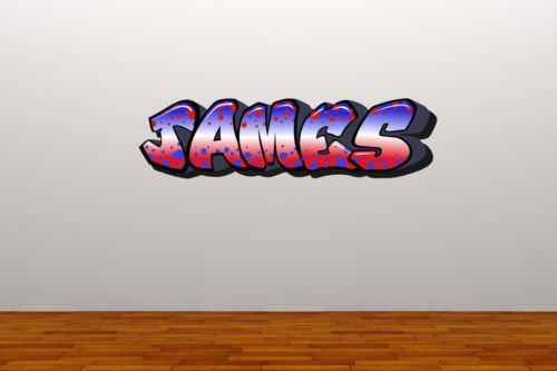 A Todo Color Graffiti Personalizado Nombre Blanco Rojo Azul Niña Dormitorio de Niños Adhesivo de Pared Decoración Niños - Rojo, Medium