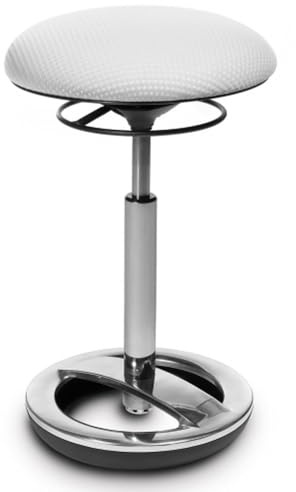 TOPSTAR SITNESS High Bob Sitzhocker weiß | Made in Germany | Ergonomisch | Bürohocker, Rollhocker | höhenverstellbar | Geprüfte Sicherheit nach GS-Intertek