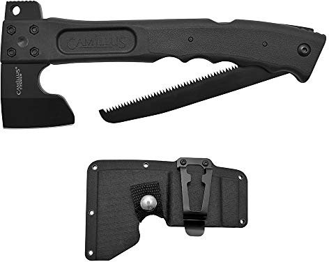 Camillus 19142 CAMTRAX Beil 3-in-1, inklusive GFN Scheide, Titanium Bonded 3Cr13 Stahlaxtkopf, GFN Stiel, Schwarz, 30,5 cm