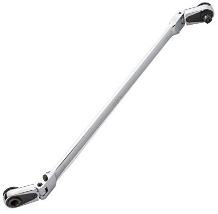 EZRED 4S12L 12-inch Chrome Quarter Stick with Locking Flex Heads, Combination 1/4 Square Drive & Magnetic Bit Drive