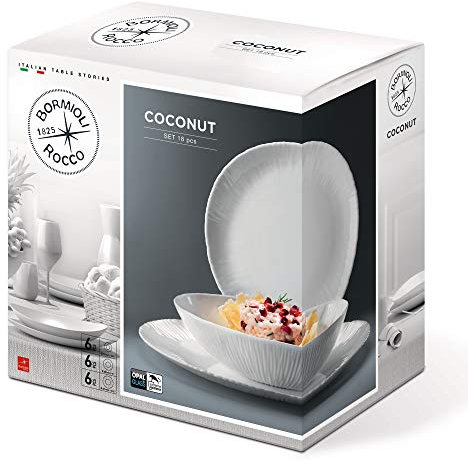 Set da tavola in vetro opale di cocco 18pc [766115]
