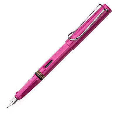Lamy 13P-EF Safari Füllhalter Metallclip EF Feder pink