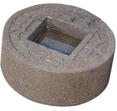 IDYL Lava-Stein Becken Wasserbecken II | Ø 50 cm | frostfest | Asiatische Dekoration | massives Naturprodukt | Begrüßungsbecken | schwarz