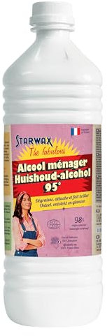 STARWAX THE FABULOUS - Alcool Ménager 95°- Dégraisse, Détache, Fait Briller -Parfum citron - 98% d'Ingrédients d'Origine Naturelle - - Multi surfaces - Sèche vite - Fabrication Française - 1L