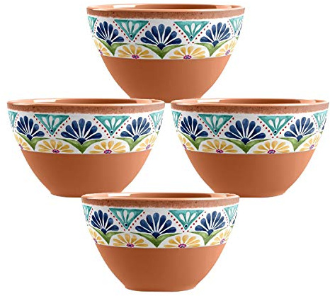 Purely Home Rio Medallion Dipping Bowls - Melamine/Plastic - for Crisps, Dips & Nibbles, Set of 2 (4)