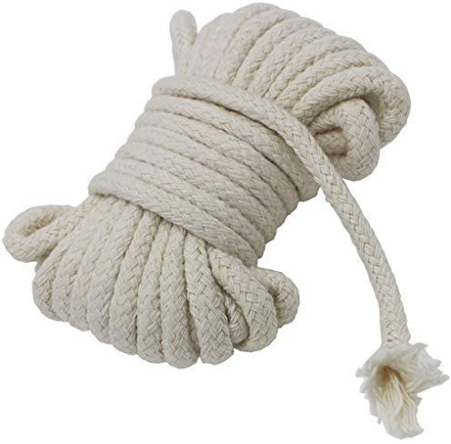 Jukway Natural Cotton Cored Braided Rope Cord Dia.5 mm Thick Multipurpose for Sewing DIY Crafts Decoration - Raw White (5 Meters)