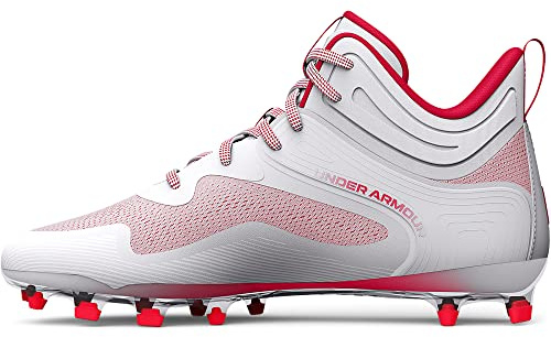 Under Armour Scarpa da uomo Command Mid Lacrosse Mt TPU, (101) Bianco/Rosso/Rosso, 43 EU