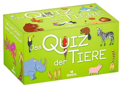 moses. Das Quiz der Tiere, Kinder Wissensquiz mit 100 spannenden Tierfragen, Wissensspiel über das Reich der Tiere, Ratespiel für clevere Kids und Tierfreunde ab 8 Jahren