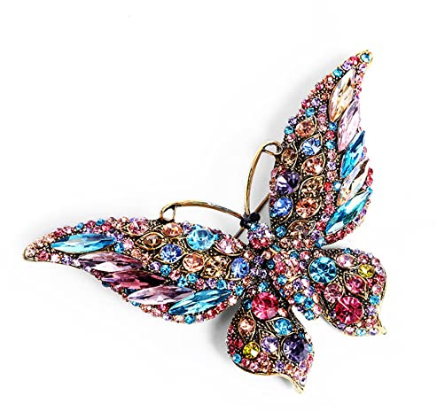 QQY La broche Papillon en cristal cygne, animal en diamant, broche décorative pour femmes