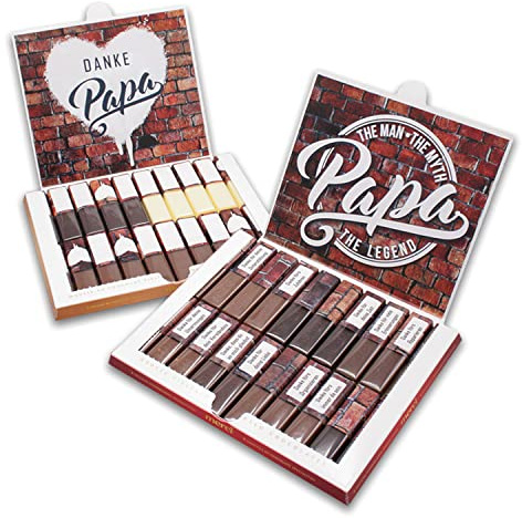 younikat Aufkleber-Set Papa The Legend für Merci Schokolade - dv1178 | Geschenk Vatertag Geburtstag Dankeschön, blanko Aufkleber, selbstklebend, ohne Schokolade