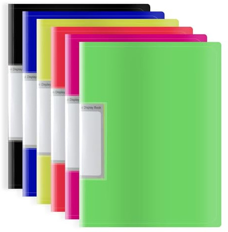 FOSHISY 6 Pack A4 Presentation Display Book, A4 Display Folder with Pockets, Polly Pocket Folder with 30 Sleeves 丨350 Micron Cover with 30 Micron Pages