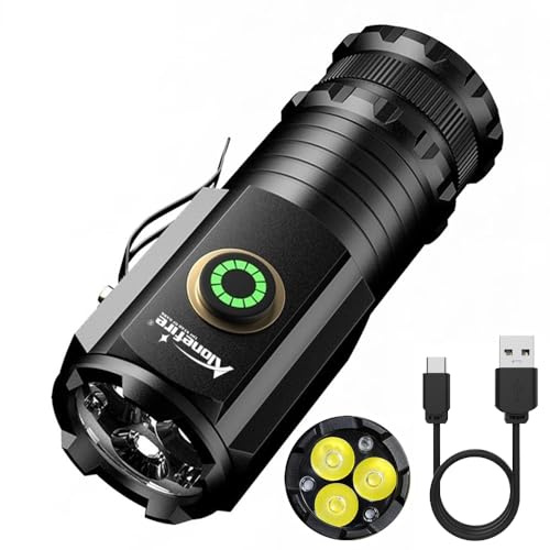 Alonefire X23 USB-C Rechargeable LED Torch - 5 Modes Waterproof Mini Flashlight with Magnet & Clip for Outdoor EDC