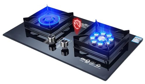 Propane Stove,Tempered Glass Gas Cooktop,Double Burner Portable Propane Stove,Maximum 17742.4BTU Suitable for Kitchen Apartments and RV(Black) (Color : LPG, Size : Style 3)