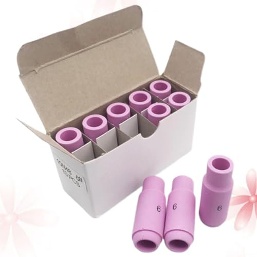 BESTonZON 10 Stück 10n48 Keramik Schweißdüsen Argon Lichtbogenschweißdüse Wig für Brenner Typ 17/-18/-26 Langlebig Niedrige Verbrennungsverlustrate Professionelles Schweißen