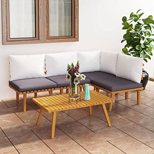 Festnight Balkon Ecklounge Klein Gartenlounge Outdoor Klein Balkonmöbel Gartensofa L Form Sitzecke Balkon Holz Ecksofa Garten Loungemöbel Terrasse Lounge Gartenmöbel Set Massivholz