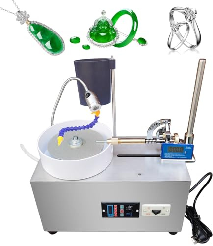Machine de polissage de bijoux 220V 3000RPM Machine de polissage de meulage de jade Polisseuse d'angle Rock Jewel avec affichage numérique Manipulateur mécanique précis