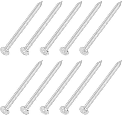 sourcing map 50Pcs Small Hardware Nails, 3D x 1-1/4 304 Stainless Steel Round Head Nail Common Finishing Nail for Household Woodworking Picture Hanging DIY Projects, Silver