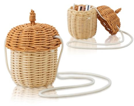 Cesto in Rattan fatto a mano a forma di pigna per conservazione giocattoli, organizzazione esterna e arredamento domestico