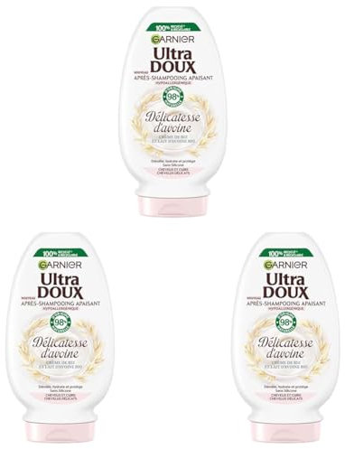 Garnier Ultra Doux Après-Shampooing Hydratant delicatesse 250 ml (Lot de 3)
