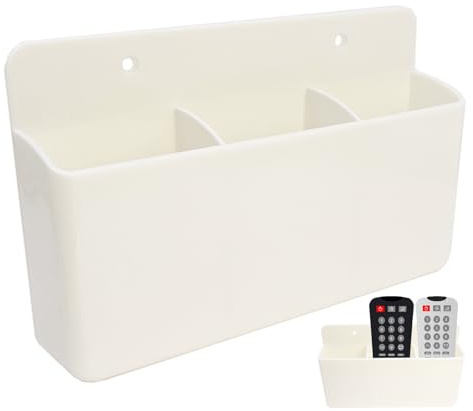 Mritrit Porta Mandos de TV Pared, Soporte Mando Pared Adhesivo, Organizador Mandos, Soporte Universal para Mando a Distancia para Hogar Oficina y Escuela (Blanco)