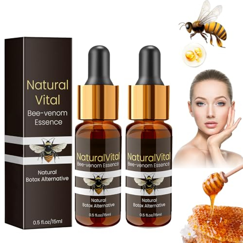 agctrler Lot de 2 sérums de venin d'abeille contre les rides pour le visage, sérum anti-âge, essence Venom d'abeille, améliore l'hydratation de la peau, la décoloration des ridules