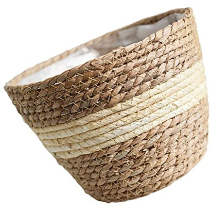 Toyvian Panier Tissé Naturel pour Plantes Et Fleurs Décoration Intérieure Multifonction Panier Arrangement Fleurs Et Écologique pour Maison Et Jardin De Rangement Beige