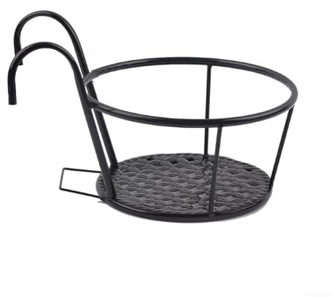Support vertical pour pots de fleurs de balcon avec cadre en métal, offrant une solution sûre et peu encombrante pour accrocher plusieurs pots de fleurs (noir)