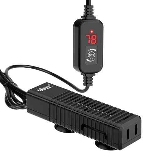 hygger Nano Submersible Aquarium Heater for 10-15 Gallon Fish Tank Betta Heater with Digital Display, Adjustable Temperature Controller 75Watt