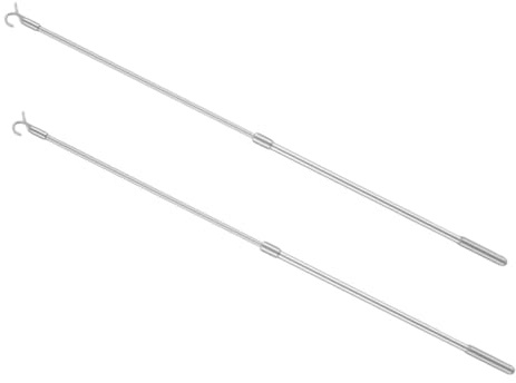 SMASOLO 2pcs Aluminum Alloy Curtain Retractable Rod Extendable Draw Wand for Window Blinds Adjustable Tension Pole Clothes Hanger Hook Use