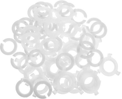 Angoily 60 pz Anelli Adattatori Portalampada: Riduttori E27 a E14 in Plastica - Collari di Sostituzione per Paralume - Convertitori per Portalampade