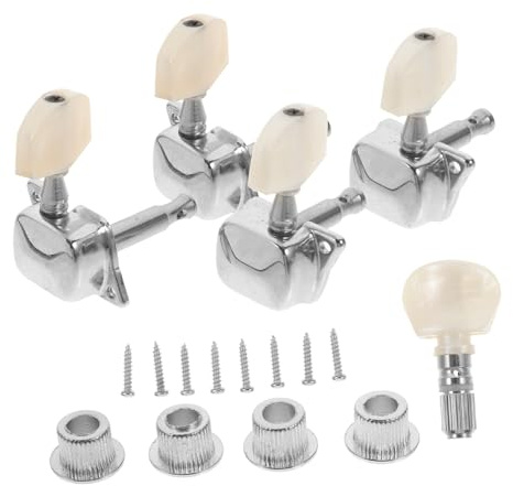 BESPORTBLE Stimmschlüssel und Einfach Zinklegierung Pvc Bedienen Installieren zu Satz 4 1 aus mit Silberner Farbe Banjo Geeignet für Banjo Musikinstrumente