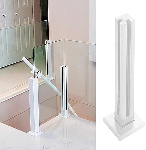 Barandilla de cristal de metal blanco para escaleras, interiores y exteriores, balcón, barandilla moderna para patios y terrazas, diseño de seguridad