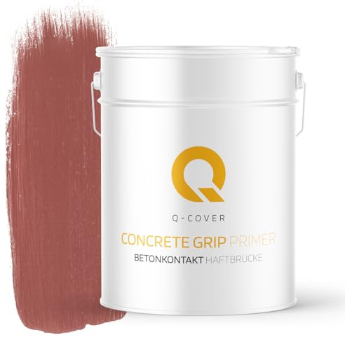Q-COVER Contatto per calcestruzzo, 15 kg, colore rosso mattone – Primer speciale per calcestruzzo e superfici lisce, elevata adesione, impedisce il distacco dell'intonaco
