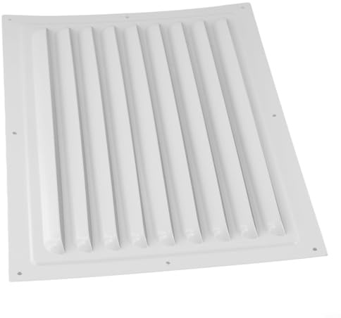 Griglia di ventilazione quadrata in metallo con rete di nylon per condotti a parete o soffitto, in lega di alluminio bianco (200 x 300 mm)