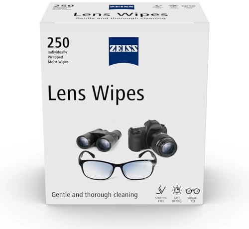 Lens Cleaner Wipes 250 Pack – Individually Packed Disposable Lens Cleaning Cloths for Glasses, Camera Lenses, Screens & Binoculars – Travel-Friendly Pre-Moistened, Streak-Free Wipes