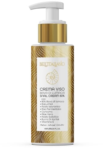 Crema Bava di Lumaca Viso - Idrata Senza Ungere, 90ml Origine Naturale Crema Viso Antirughe Rigenerante Illuminante Trattamento Anti-Età con Bava di Lumaca 80% per Discromie Imperfezioni Made in Italy