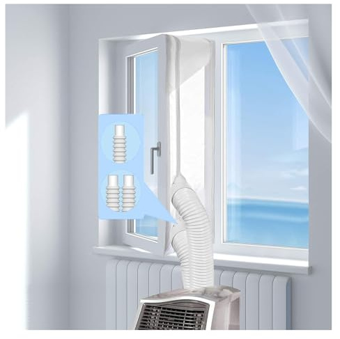 Joint de climatisation de 400 cm pour tuyau, isolation thermique en nylon épais, universel pour 1 ou 2 tuyaux, fermeture éclair 4 compartiments, étanche et réduction du bruit, ne convient pas pour