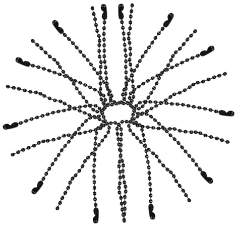 CALLARON Schwarze Eisen Kugelkette 50 Stück 2,4mm X 15cm Perlenkette mit Robustem Verbinder zum Basteln von Schlüsselanhängern und Dekoration für Zuhause und Unterwegs